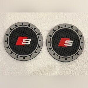 AUDI S LINE Gray, Black, Red & White Logo Car Cup Thin Coasters